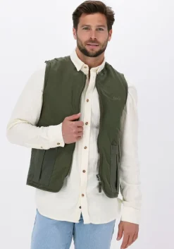 donkergroene forét bodywarmer trouwel