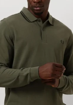 donkergroene fred perry polo twin tipped fred perry shirt long sleeve