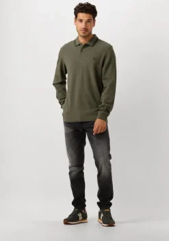 donkergroene fred perry polo twin tipped fred perry shirt long sleeve