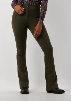 donkergroene freebird flared broek plien