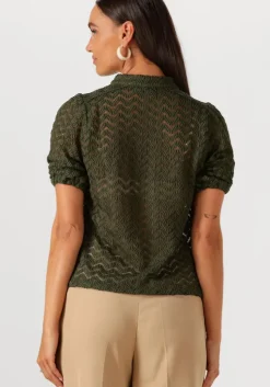 donkergroene minus blouses jeva half sleeve blouse