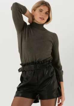 donkergroene minus trui mersin roll neck knit