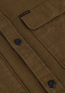 donkergroene pme legend casual overhemd short sleeve shirt slub cotton