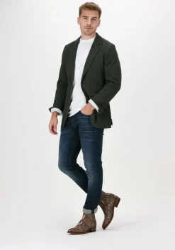 donkergroene profuomo colberts jacket knitted ho