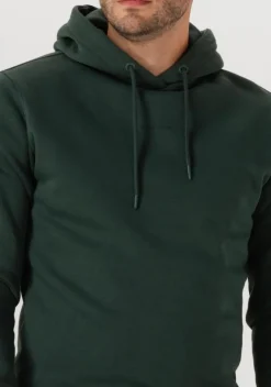 donkergroene pure path sweater regular fit hoodie ls sweaters