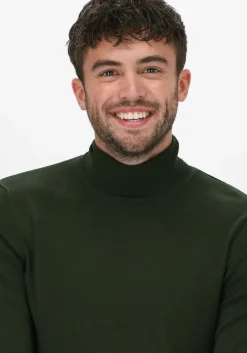 donkergroene purewhite coltrui essential knit turtleneck