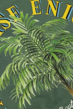 donkergroene purewhite t-shirt tshirt with small logo on chest and big back print