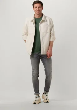 donkergroene purewhite t-shirt tshirt with small logo on chest and big back print