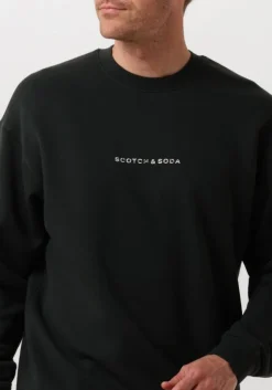 donkergroene scotch & soda sweater logo front chest sweatshirt