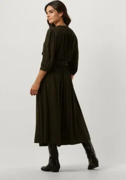 donkergroene scotch & soda midi jurk midi wrap dress