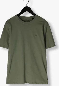 donkergroene scotch & soda t-shirt seasonal core - regular-fit logo t-shirt