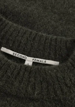 donkergroene second female trui brookline knit new o-neck