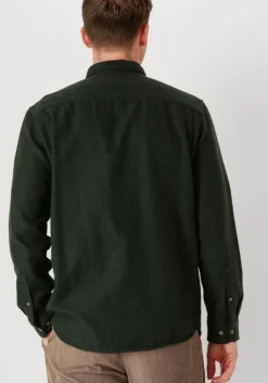 donkergroene selected homme casual overhemd slhreg-owen flannel mix shirt