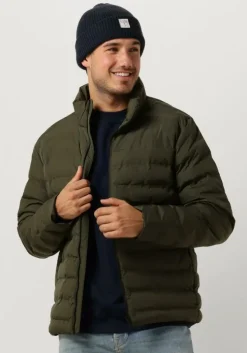 donkergroene selected homme gewatteerde jas slhbarry quilted jacket b noos