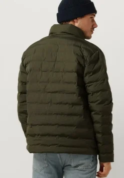 donkergroene selected homme gewatteerde jas slhbarry quilted jacket b noos