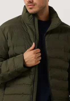 donkergroene selected homme gewatteerde jas slhbarry quilted jacket b noos