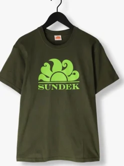 donkergroene sundek t-shirt m4s100 new simeon logo