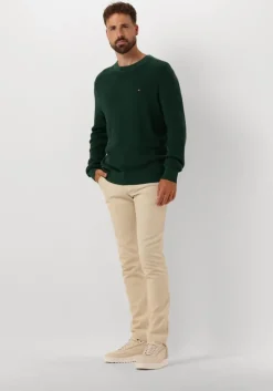 donkergroene tommy hilfiger trui structure crew nk