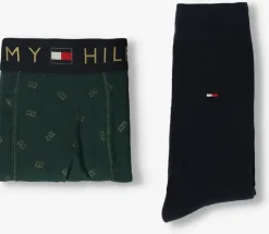 donkergroene tommy hilfiger underwear boxershorts trunk + sock set