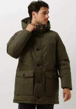 donkergroene tommy hilfiger parka's rockie non fur down parka