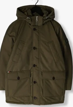 donkergroene tommy hilfiger parka's rockie non fur down parka