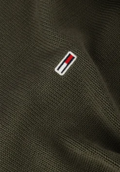 donkergroene tommy jeans sweater tjm slim essntls c-neck sweater