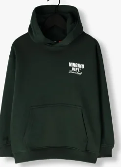 donkergroene vingino truien/vesten basic-hoody