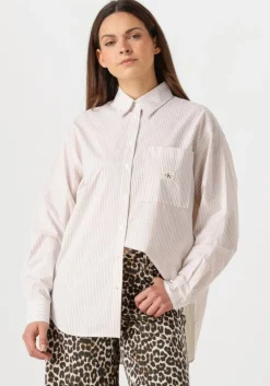 ecru calvin klein blouses woven label relaxed shirt