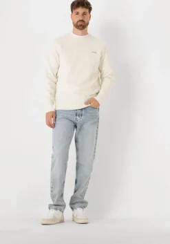 ecru calvin klein trui calvin klein label crew neck