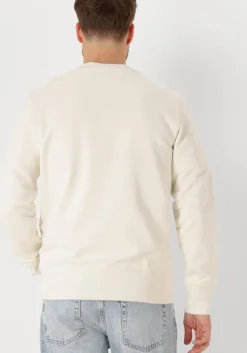 ecru calvin klein trui calvin klein label crew neck