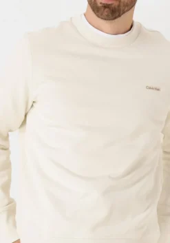 ecru calvin klein trui calvin klein label crew neck