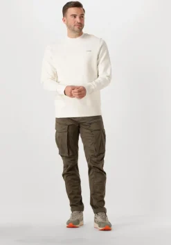 ecru calvin klein trui calvin klein label crew neck