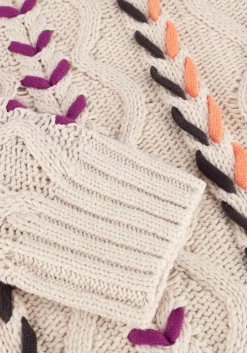 ecru catwalk junkie trui multi color cable knit