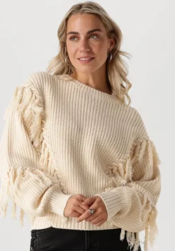 ecru catwalk junkie trui relaxed fringed knit