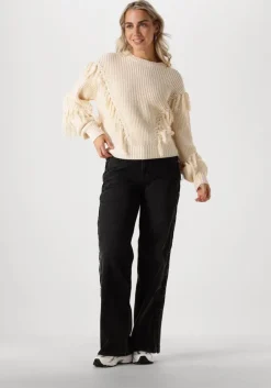 ecru catwalk junkie trui relaxed fringed knit