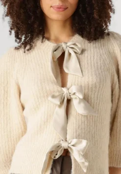 ecru co'couture trui coralie cc bow rib cardigan