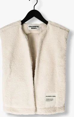ecru colourful rebel gilet yoni rebel teddy gilet