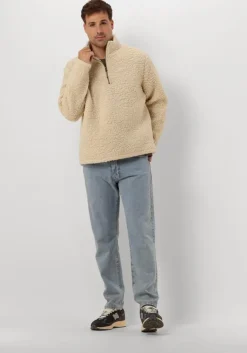 ecru forét trui wave half zip