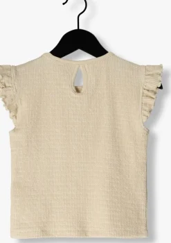 ecru indian blue jeans top ruffle sleeve cropped top