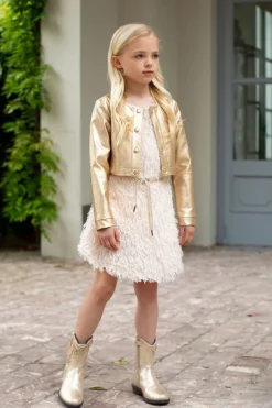 ecru like flo mini jurk flo feather dress