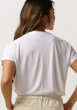 ecru msch copenhagen t-shirt mschfenya modal v neck tee