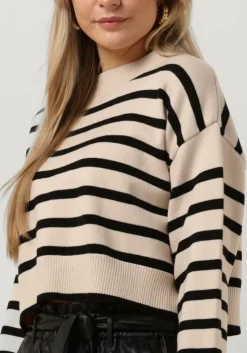 ecru neo noir trui rebekka stripe knit blouse