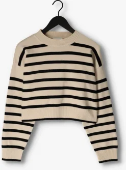 ecru neo noir trui rebekka stripe knit blouse