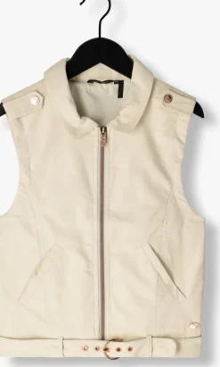 ecru nobell gilet bowie fake leather bike gilette