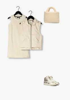 ecru nobell gilet bowie fake leather bike gilette