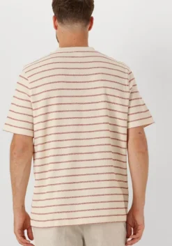 ecru selected homme t-shirt slhdjango stripe ss o-neck tee