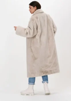 ecru stand studio faux fur jas maria coat soft