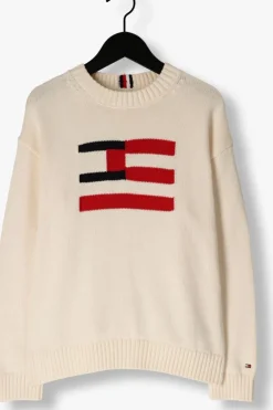 ecru tommy hilfiger trui flag sweater