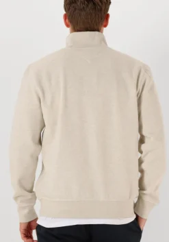 ecru tommy hilfiger trui essential fleece 1/4 zip