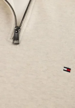 ecru tommy hilfiger trui essential fleece 1/4 zip